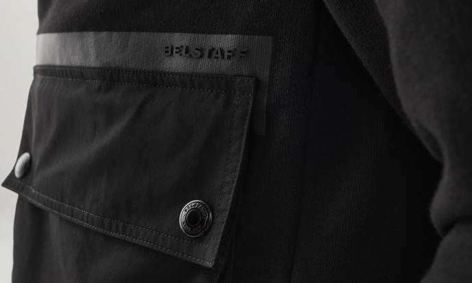 kleding droog katoenfleece zwart wake-hoodie met volledige ritssluiting Heren Belstaff 624D230