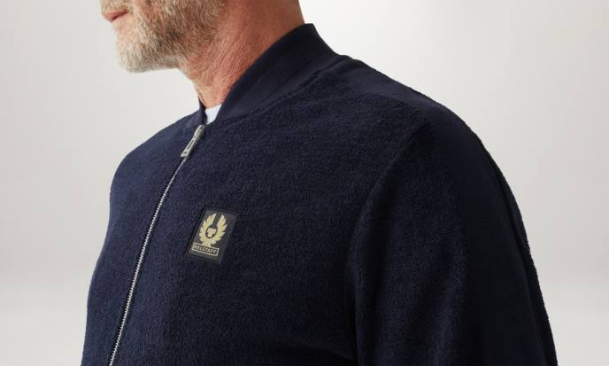 kleding handdoek donkere inkt Sweatshirt met ritssluiting Heren Belstaff 624D231