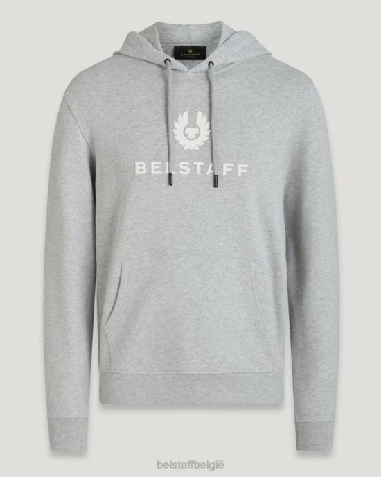 kleding katoenfleece oud zilver gemêleerd kenmerkende hoodie Heren Belstaff 624D254