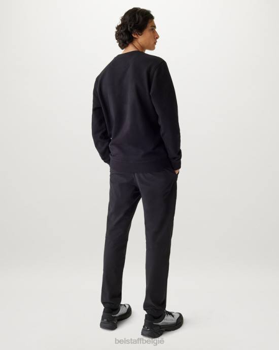 kleding katoenfleece zwart kenmerkend sweatshirt met ronde hals Heren Belstaff 624D263