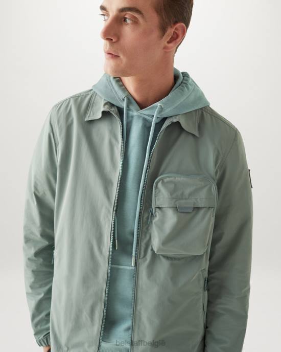 kleding kledingverf lichtgewicht fleece staalgroen meter hoodie Heren Belstaff 624D233