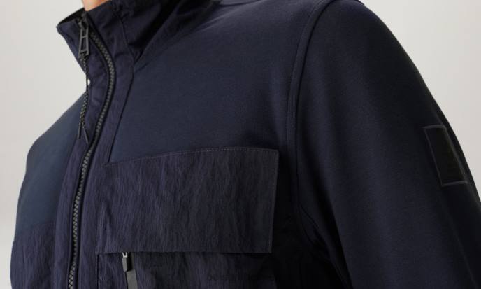 kleding lichtgewicht fleece donkere inkt Seal sweatshirt met volledige ritssluiting Heren Belstaff 624D224