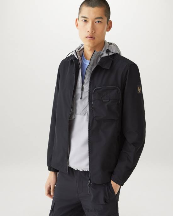 kleding lichtgewicht fleece oud zilver slipway hoodie met kwartrits Heren Belstaff 624D267