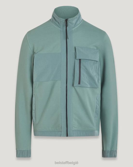 kleding lichtgewicht fleece staalgroen Seal sweatshirt met volledige ritssluiting Heren Belstaff 624D219