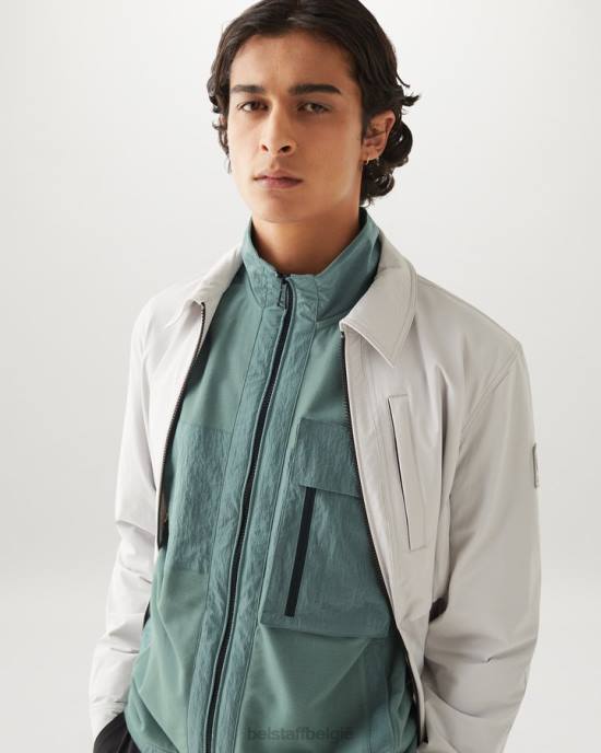 kleding lichtgewicht fleece staalgroen Seal sweatshirt met volledige ritssluiting Heren Belstaff 624D219