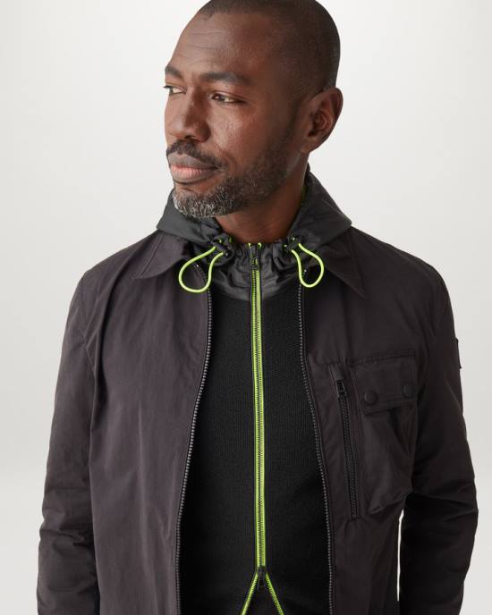 kleding merinowol zwart/neongeel Flash Aldington vest met ritssluiting Heren Belstaff 624D228