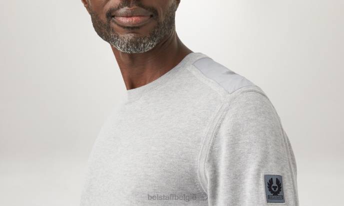 kleding pima katoen oud zilver gemêleerd Curve trui met ronde hals Heren Belstaff 624D239