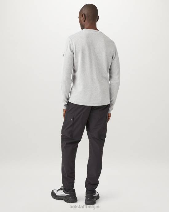 kleding pima katoen oud zilver gemêleerd Curve trui met ronde hals Heren Belstaff 624D239