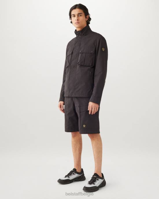 kleding katoenmix gabardine zwart jet korte broek Heren Belstaff 624D333