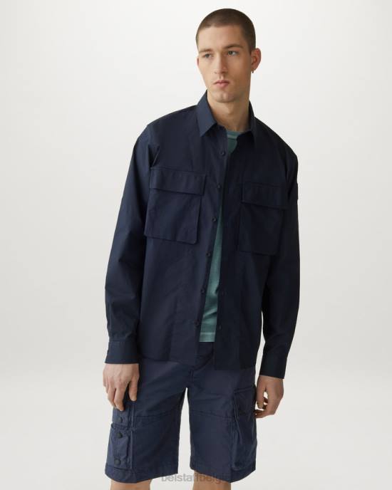 kleding kledingkleurstof katoenmix donkere inkt/zwart harker cargoshort Heren Belstaff 624D322