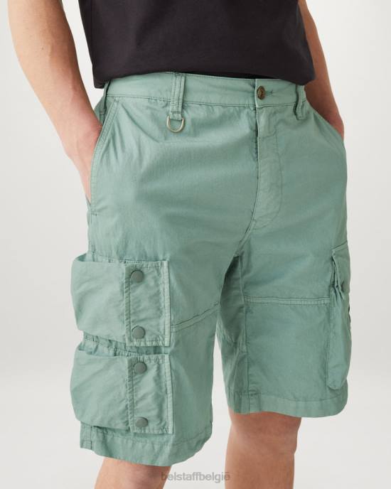 kleding kledingkleurstof katoenmix staalgroen/oceaangroen harker cargoshort Heren Belstaff 624D321