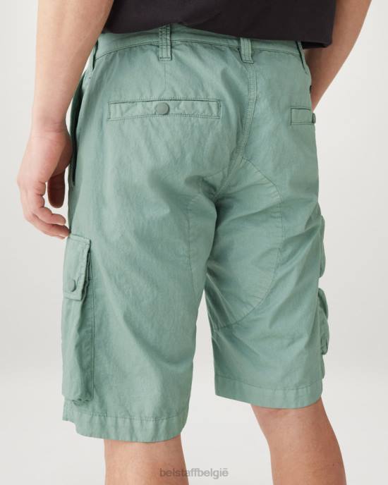 kleding kledingkleurstof katoenmix staalgroen/oceaangroen harker cargoshort Heren Belstaff 624D321