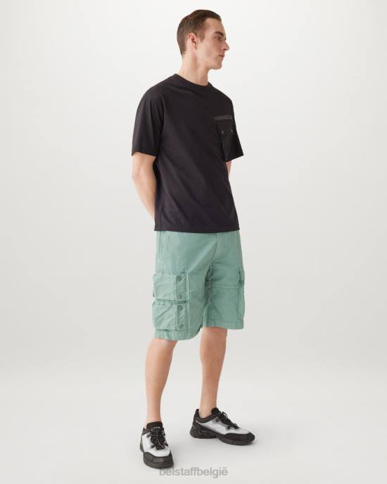kleding kledingkleurstof katoenmix staalgroen/oceaangroen harker cargoshort Heren Belstaff 624D321