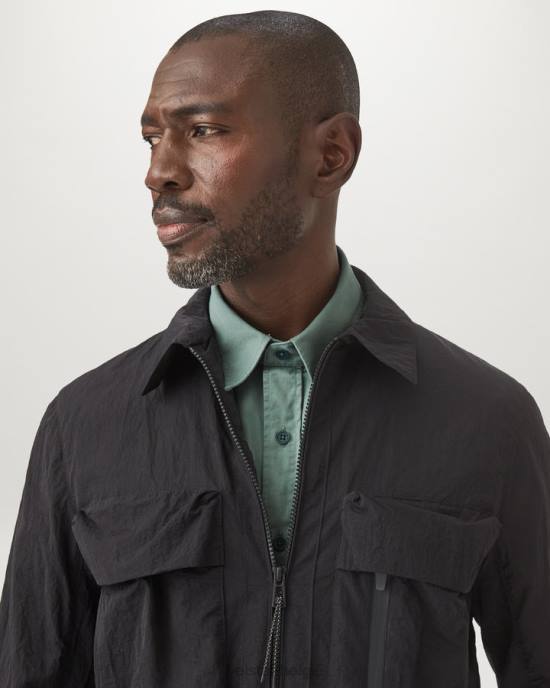 kleding katoen twill staalgroen pitch shirt met korte mouwen Heren Belstaff 624D136