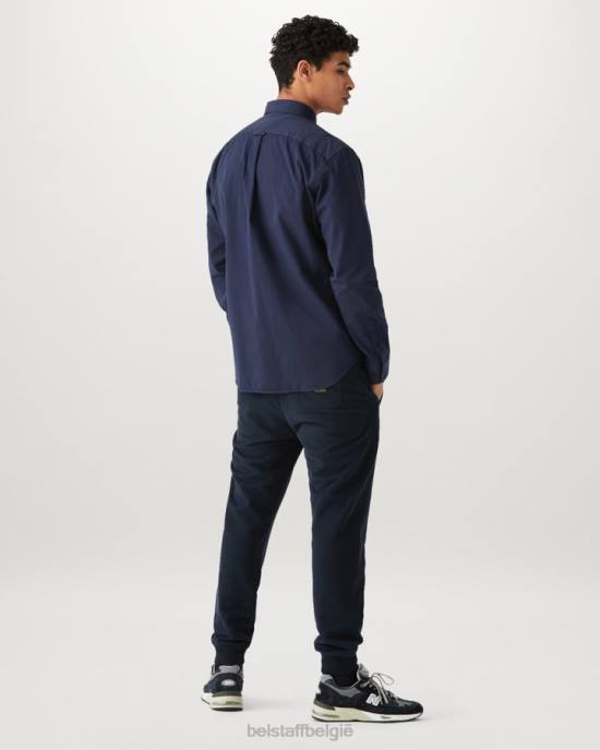 kleding katoenen twill diep marineblauw pitch-shirt Heren Belstaff 624D139