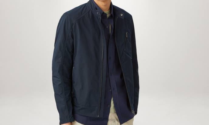 kleding katoenen twill diep marineblauw pitch shirt met korte mouwen Heren Belstaff 624D132
