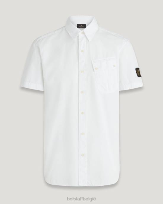 kleding katoenkeper wit pitch shirt met korte mouwen Heren Belstaff 624D130
