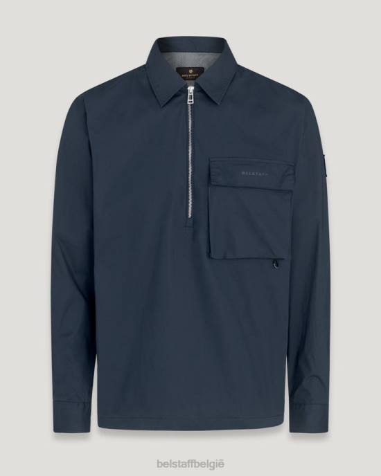 kleding katoenpopeline donkere inkt T-shirt Heren Belstaff 624D131