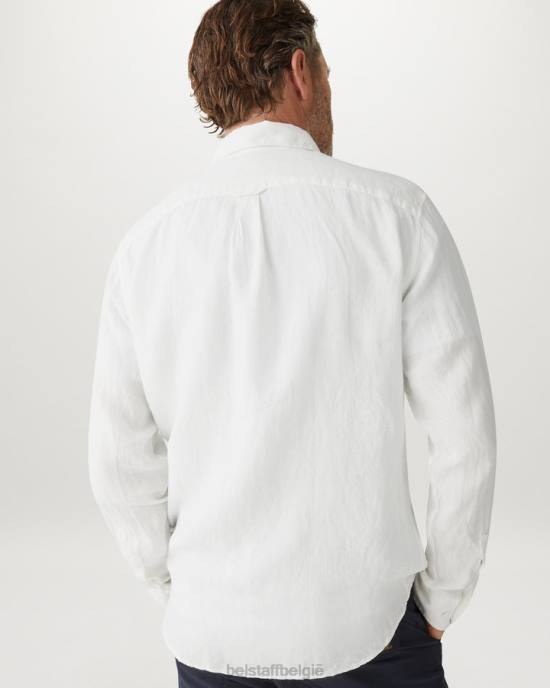 kleding kledingstuk geverfd linnen wit pitch-shirt Heren Belstaff 624D135