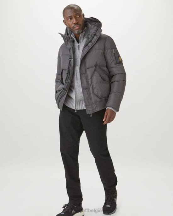 kleding biologische katoenen gabardine zwart officier chino Heren Belstaff 624D305