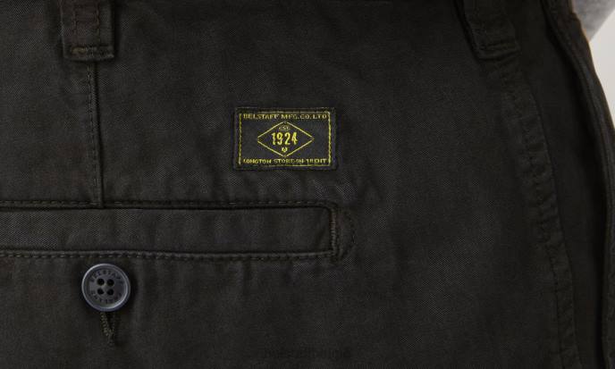 kleding biologische katoenen gabardine zwart officier chino Heren Belstaff 624D305