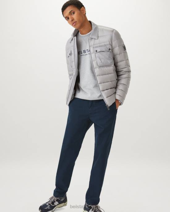 kleding biologische katoengabardine donkere inkt officier chino Heren Belstaff 624D304