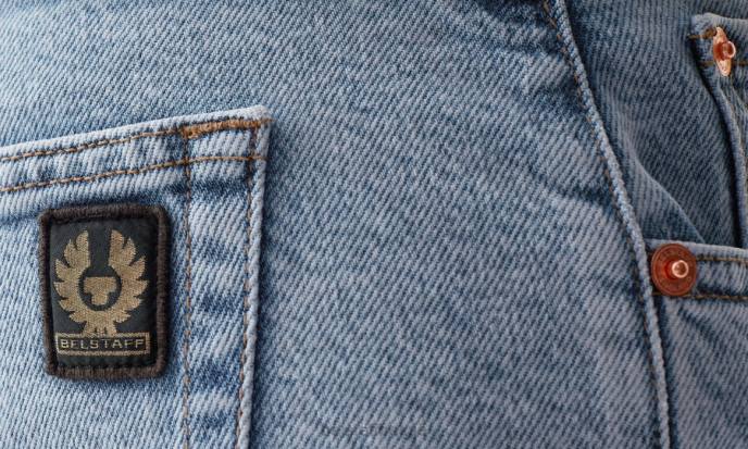 kleding denim met bleekwassing, lichte stone wash longton slanke jeans Heren Belstaff 624D303