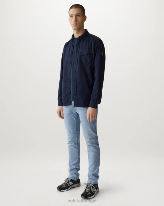 kleding denim met bleekwassing, lichte stone wash longton slanke jeans Heren Belstaff 624D303