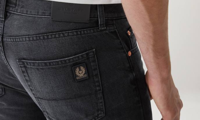 kleding gewassen denim, gewassen zwart longton slanke jeans Heren Belstaff 624D310