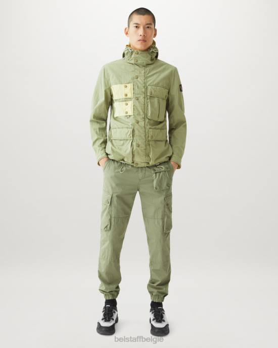 kleding kledingkleurstof katoenmix citroengeel/aloë Trialmaster cargobroek Heren Belstaff 624D302