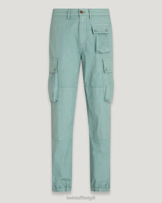 kleding kledingkleurstof katoenmix staalgroen/oceaangroen Trialmaster cargobroek Heren Belstaff 624D297