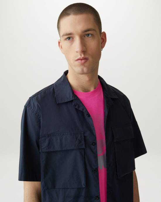 kleding katoen jersey fucshia/granietgrijs optisch t-shirt Heren Belstaff 624D175