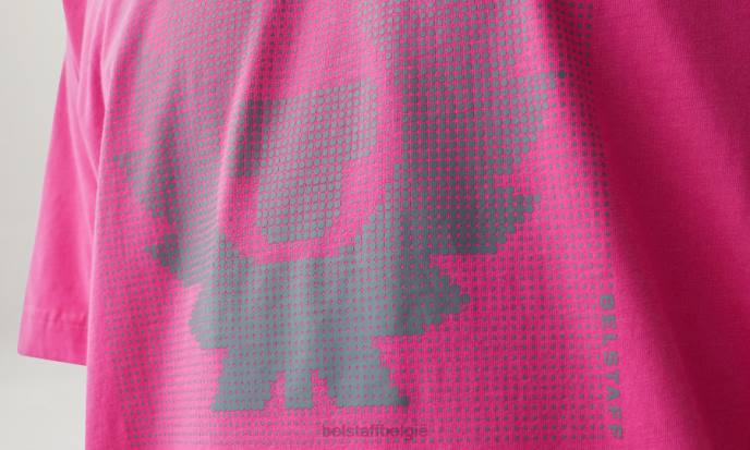 kleding katoen jersey fucshia/granietgrijs optisch t-shirt Heren Belstaff 624D175