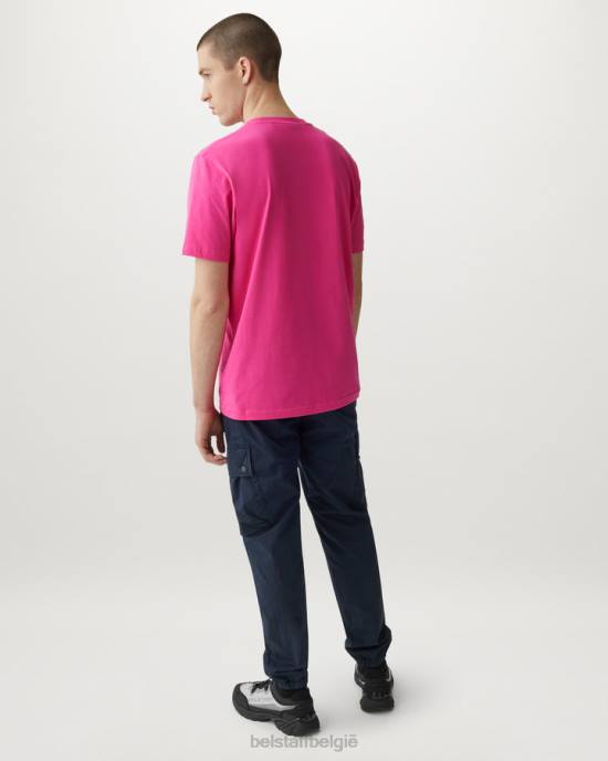 kleding katoen jersey fucshia/granietgrijs optisch t-shirt Heren Belstaff 624D175