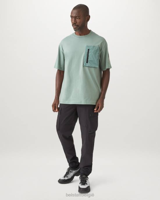 kleding katoen jersey staalgroen streng t-shirt Heren Belstaff 624D157