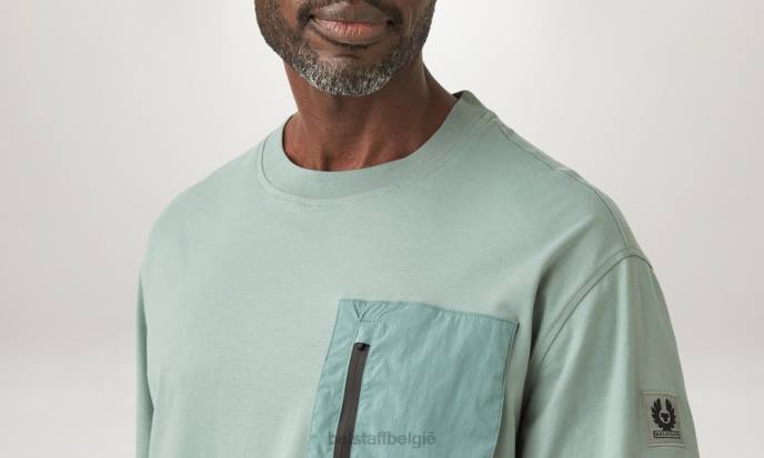 kleding katoen jersey staalgroen streng t-shirt Heren Belstaff 624D157