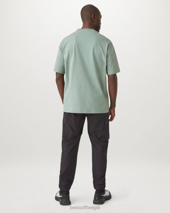 kleding katoen jersey staalgroen streng t-shirt Heren Belstaff 624D157