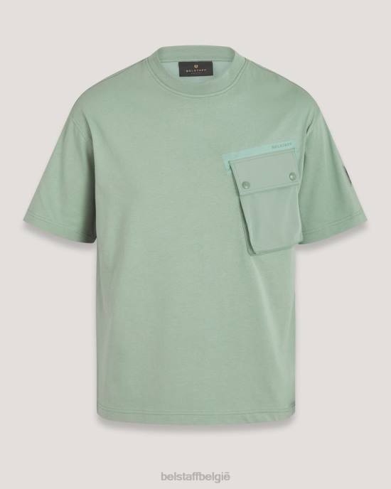 kleding katoen jersey staalgroen vloeiend t-shirt Heren Belstaff 624D154