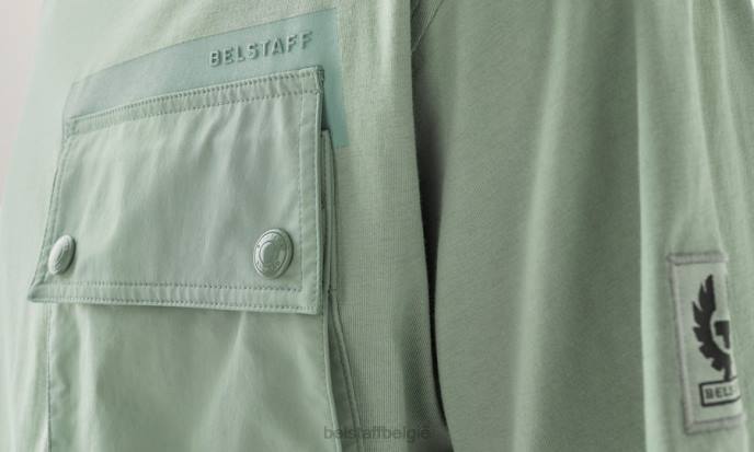 kleding katoen jersey staalgroen vloeiend t-shirt Heren Belstaff 624D154