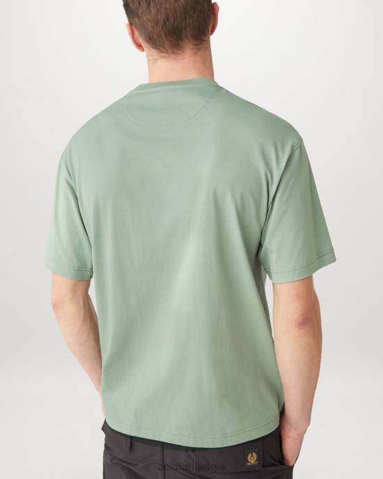 kleding katoen jersey staalgroen vloeiend t-shirt Heren Belstaff 624D154