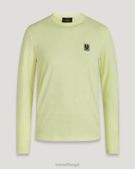 kleding katoenen jersey citroengeel T-shirt met lange mouwen Heren Belstaff 624D141