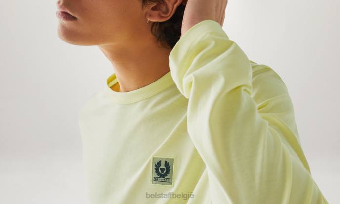 kleding katoenen jersey citroengeel T-shirt met lange mouwen Heren Belstaff 624D141