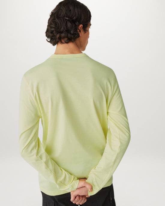 kleding katoenen jersey citroengeel T-shirt met lange mouwen Heren Belstaff 624D141