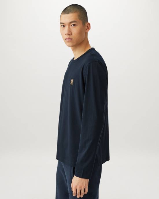 kleding katoenen jersey donkere inkt T-shirt met lange mouwen Heren Belstaff 624D191