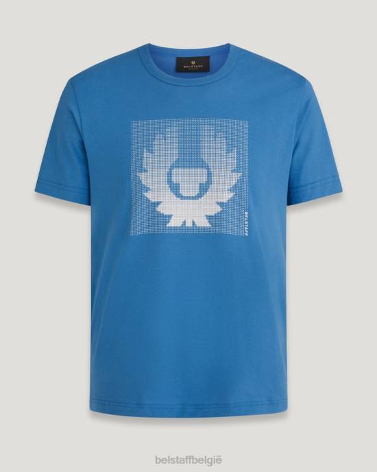 kleding katoenen jersey forward blauw/parelgrijs optisch t-shirt Heren Belstaff 624D178