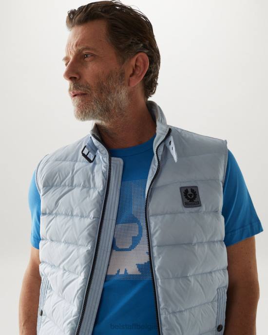 kleding katoenen jersey forward blauw/parelgrijs optisch t-shirt Heren Belstaff 624D178