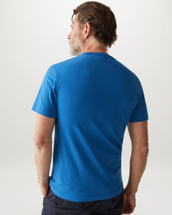 kleding katoenen jersey forward blauw/parelgrijs optisch t-shirt Heren Belstaff 624D178