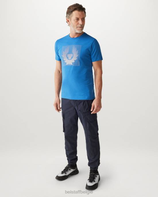 kleding katoenen jersey forward blauw/parelgrijs optisch t-shirt Heren Belstaff 624D178
