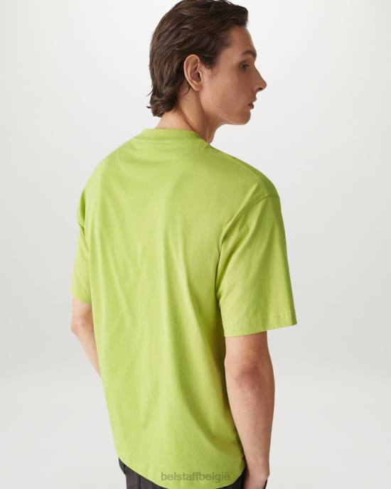 kleding katoenen jersey limoengeel radio oversized t-shirt Heren Belstaff 624D145
