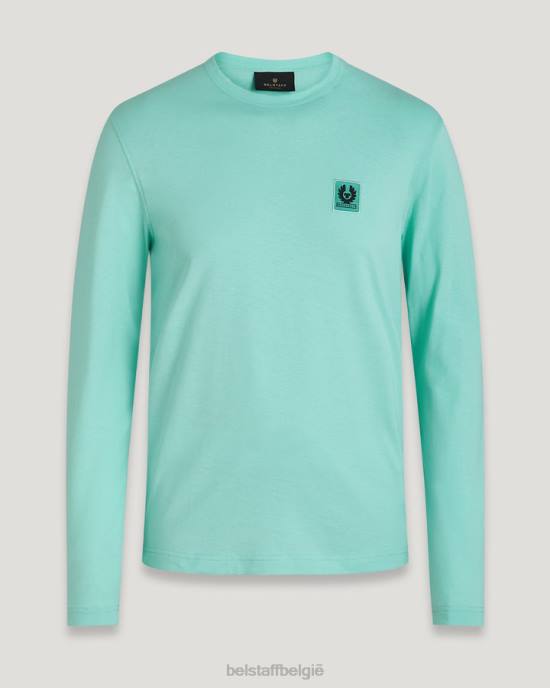 kleding katoenen jersey oceaangroen T-shirt met lange mouwen Heren Belstaff 624D140